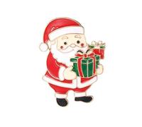 Broche Père Noël en alliage métallique avec dos d'épingle, parfaite pour une tenue festive et un cadeau de vacances, taille unique, Comme décrit