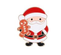 Broche Père Noël en alliage métallique avec dos épingle pour une tenue festive et un cadeau convivial, taille unique, Comme décrit