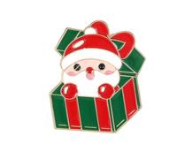Broche Père Noël joyeuse en alliage pour vestes, chapeaux, sacs, décoration, réutilisable, bijoux de saison festive, cadeau de Père Noël, taille unique, Comme décrit