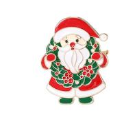 Broche Père Noël sur le thème de Noël en alliage métallique avec dos d'épingle, parfaite pour une tenue festive et un cadeau festif, taille unique, Comme décrit