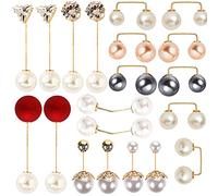 Broche Perle Artificielle,20 Pcs Mode Broche de Perle Simulée Femmes Épingles De Sécurité Double-Tête Perle Accessoires de Décoration de Broche Châle
