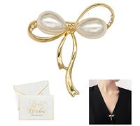 Broche Perle Femme, Elégante Broche en Alliage Incrustée de Perles Artificielles Broche de Sécurité Broche en Perle Broche en Perle Broche en Perle robe pour Femmes Cape pull Garniture