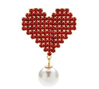 Broche, perle goutte strass coeur broches for femme rouge amour fête bureau broche broches cadeaux