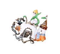 Broche permanente blanche moulée avec revêtement vert pour tous les jours, sinon incidents spéciaux, broche avec revêtement blanc inspiré de l'histoire