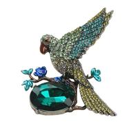 Broche perroquet en cristal scintillant, style vintage, avec ailes étalées, thème animal, accessoire de mode comme cadeau, fleur de poitrine d'animal, Einheitsgröße, comme décrit
