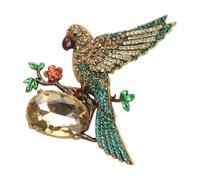 Broche perroquet en étincelant, breloque Vintage, épingle à revers, thème Animal, accessoire de mode pour fleur de poitrine d'animal