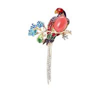 Broche perroquet vibrant avec accent d'huile qui coule - Accessoire de mode portable pour les fêtes et les tenues quotidiennes élégantes - Badge oiseau unique, One Size, Comme décrit