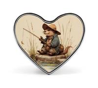Broche personnalisée en forme de cœur et de loutre, idéale pour les mariages et autres occasions spéciales, pour hommes et femmes, vêtements et chapeaux.
