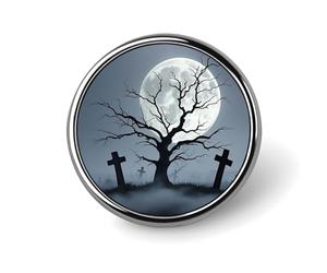 Broche personnalisée « Tombeau étrange » en alliage d'aluminium, insigne bouton, broche exquise et classique de 2,5 cm (1 pouce) pour sacs à dos, chapeaux, costumes, vestes et vêtements.