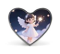 Broche « Petites Femmes Angéliques » - Broche tendance - Badge bouton mignon - Épingle ronde en émail - Épingle en métal - Décoration pour chapeau, chemise, vêtement, sac