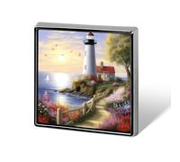 Broche Phare Peinture Diamant, Épingle à Bouton Mignon, Badge Bouton en Alliage d'Aluminium, Épingle de Revers Rectangulaire, Épingle Commémorative Élégante, Broche Carrée pour Vêtements, Sacs à Dos