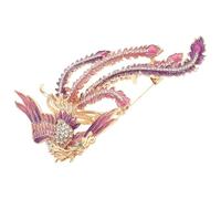 Broche Phénix en Alliage de Zinc, Ornée de Cristaux pour Élégance | Accessoire Violet Réutilisable, Finition Résistante à L'usure, pour Paquet à Dos et Chapeaux, Bureau ou Sortie