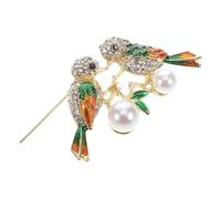 Broche Pie Bavarde en Alliage de Zinc Vert, Bijou Femme