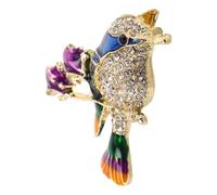 Broche Pie Bavarde Vintage en Alliage de Zinc avec Cristaux | Accessoire Polyvalent, Décoration de Vêtements, Style Mignon, Finition Émail, pour Manteaux et Paquet