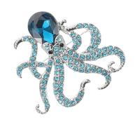 Broche Pieuvre pour Femme en Alliage, Décorée de Rhinestones | Broches pour Dames, Épinglette Vintage, Accessoire Bijoux Vêtements, Style Unique pour Dates