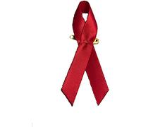 Broche Pin's Ruban Rouge en Tissu sur Une épingle. Pin's Sidaction. Pin's Ruban Rouge Symbole de la Lutte Contre Le SIDA