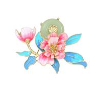 Broche pivoine élégante pour femme - Couleur vive - Avec perles - Portable - Accessoire de mode pour fêtes et événements formels, taille unique, comme décrit