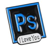 Broche Pixel Cursor : symbole Photoshop en émail, Klein, Métal non précieux