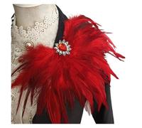 Broche Plume Broche en plumes strass for jeans, blazer, robe, décoration, corsage en plumes, carnaval, spectacle, fête, épaulette(Color 04)