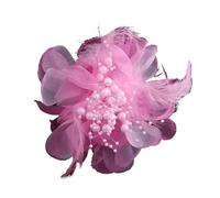 Broche Plume Broche fleur en tissu tendance for femme, grande épingle à revers plumes et accessoires vestimentaires(Pink)