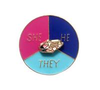 Broche pointeur rotatif pour sacs à dos de Noël She He They Pronoun Broche pour affichage de collection Broche d'identité de genre Broche en métal He She They Pronom, One Size, Comme décrit, Produit