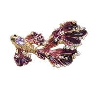 Broche poisson polyvalente avec strass pour n'importe quelle tenue, décontractée à formelle. Elle symbolise l'élégance et la chance. Broche exquise en forme de poisson, Einheitsgröße, comme décrit