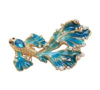 Broche poisson polyvalente avec strass pour n'importe quelle tenue, décontractée à formelle. Elle symbolise l'élégance et la chance. Broche exquise en forme de poisson, Einheitsgröße, comme décrit
