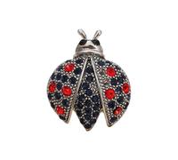 Broche polyvalente en forme de coccinelle cloutée en cristal - Parfait pour les robes, manteaux et occasions spéciales - Accessoire de bijoux en forme de coccinelles, One Size, Comme décrit