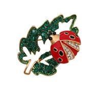 Broche polyvalente en forme d'oiseau de Marie en cristal fait à la main - Parfait pour les manteaux et les occasions spéciales - Accessoire de bijoux d'insectes d'animaux, taille unique, comme décrit