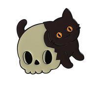 Broche polyvalente style punk chat noir mystérieux bijoux pour fêtes et usage quotidien