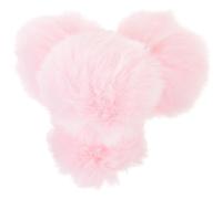 Broche Pompon Imitation Fourrure Rose, Lot de 4 Pièces pour Bijoux | Décoration DIY pour Chapeaux et Parures, Effet Réaliste, Légère, Confortable, Tenue Stable, Artificielle