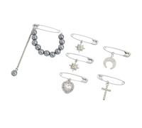 Broche portable avec perles d'imitation robustes et motifs de cœur pour un confort quotidien dans différents sertissages Broche en perles d'imitation