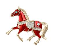 Broche portable en forme d'animal avec fermeture sécurisée pour un usage quotidien, une fête, un cheval, taille unique, Comme décrit