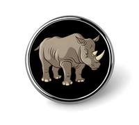 Broche/porte-badge rond Rhino Vector pour vêtements, sacs, sacs à dos et chapeaux