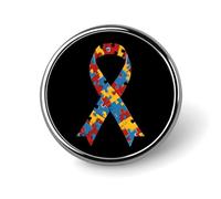 Broche/porte-badge rond ruban de sensibilisation à l'autisme pour vêtements, sacs, sacs à dos, chapeaux