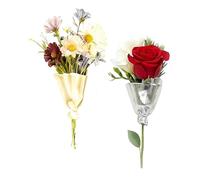 Broche porte-bouquet de fleurs à faire soi-même, mini-broche vase, épinglette florale minimaliste, for fleurs fraîches et séchées.(Silver+gold)