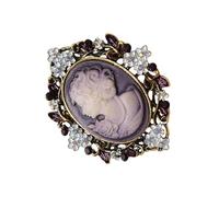 Broche portrait de femme sans date - Design vintage inspiré en alliage doré - Accessoires pour décoration de robe élégante, One Size, Comme décrit