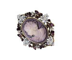 Broche portrait de femme sans date - Design vintage inspiré en alliage doré - Accessoires pour décoration de robe élégante, One Size, Comme décrit