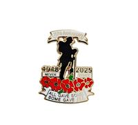 Broche pour 104e anniversaire de mariage Motif coquelicot rouge, Métal
