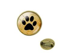 Broche pour amoureux des chiens « My Friend Pet Dog Art » pour homme et femme - Broche en verre cabochon dôme - Cadeau, Verre