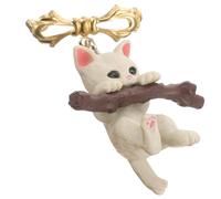 Broche pour Décorative Chat en Résine Alliage et Branche Femmes | Épingle Créative Chic, pour Robes et Foulards, Solide, Résistante, Ne Marque Pas les Vêtements