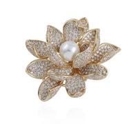 Broche pour Femme Broche fleur de Lotus for femmes, accessoires de broche de marche pour Femmes(Gold)