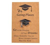 Broche pour femme, chapeau de doctorat, badge style universitaire (noir, taille unique)