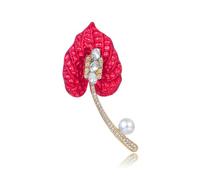 Broche pour femme, costume, manteau, taille, pince fixe, feuille d'épingle, polyvalente, poitrine, fleur, bureau, fêtes, Pierre Verre Pierre Émail Verre, Zircone cubique Agate Obsidienne