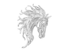 Broche pour femme - Design drôle de tête de cheval - Broche tendance - Fonction facile à porter - Accessoire de mode de qualité supérieure pour adolescents, famille, amis, bijoux décoratifs, 3,4 x 4,7