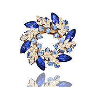 Broche pour femme élégante, châle de fleurs en strass dorés, boucle d'anneau, broche faite à la main pour costume, bouquet de mariage bijoux, S, Métal