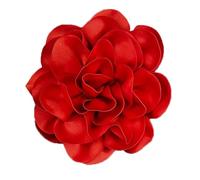 Broche pour femme en tissu satiné délicat en forme de rose - Grande broche en forme de fleur de camélia - 17,5 cm - Épingles extra larges pour femme - Pour fête de mariage, robe de danse, vêtements
