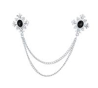 Broche pour homme avec chaîne en strass pour costume, écharpe, carrière, accessoire formel, 3 x 2,5 cm, 0.01 Ounce (Pack of 120), Métal, Agate