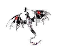 Broche pour homme en alliage et strass - Style punk - Pour chapeaux, costumes et sac à dos - Noir - 6,2 x 7 cm, 6.2x7.0 cm, Plastique, comme description