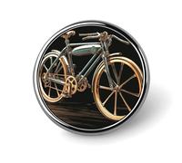 Broche pour homme et femme - Badge rond en métal représentant un microphone et des notes de musique, idéal pour chemises, vestes et chapeaux